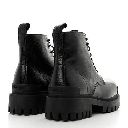 Balenciaga Calfskin Mens Strike 20mm Lace Up Boots 45 Black 4 of 8