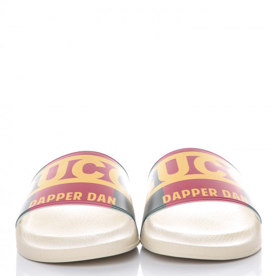 Gucci X DAPPER DAN Rubber Womens Slide Sandals 40 Red Green Crop 2 of 9