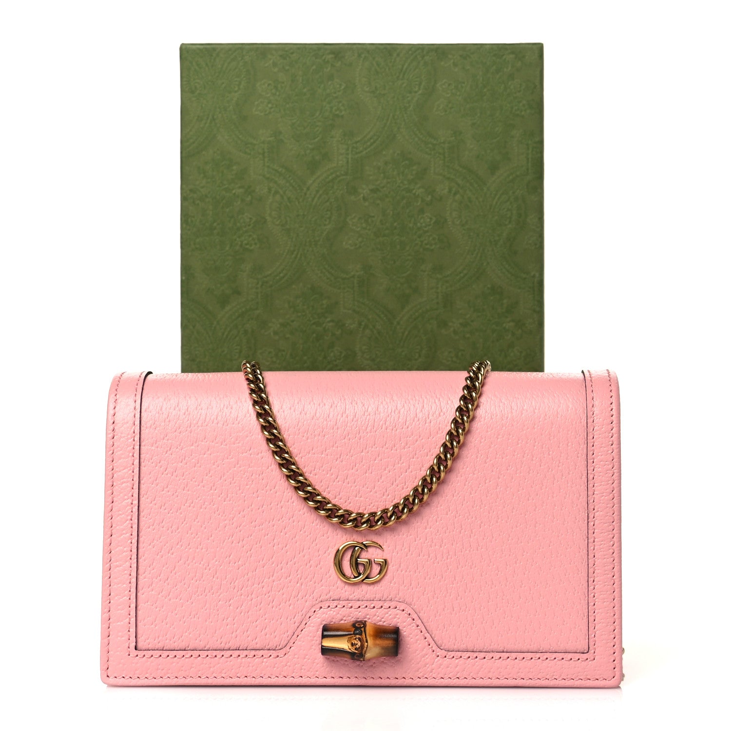 Gucci Textured Dollar Calfskin Mini Diana Chain Bag Wild Rose 11 of 11