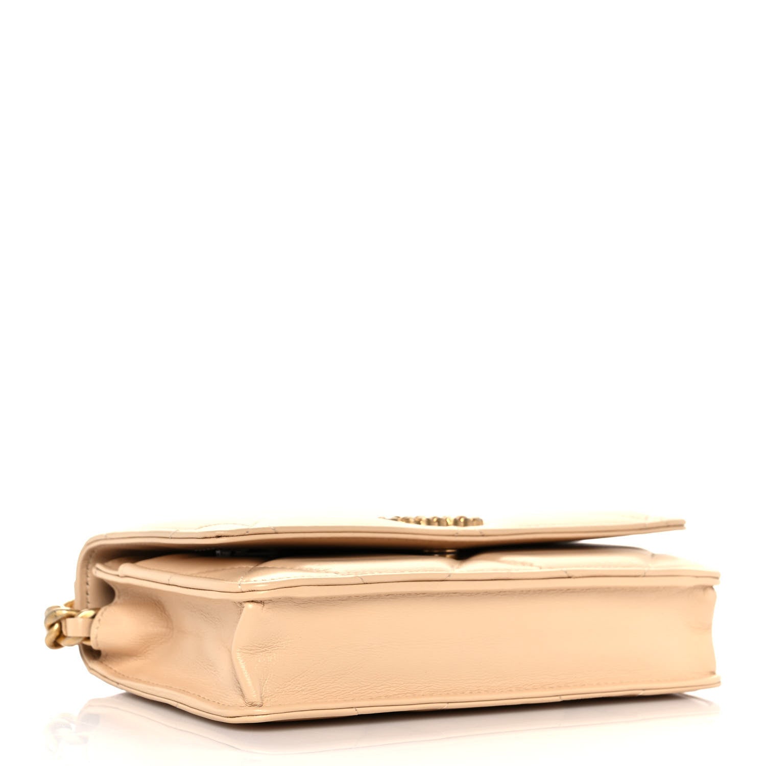 Chanel Goatskin Quilted Chanel 19 Wallet On Chain WOC Beige 3 of 10