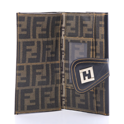 Fendi Coated Canvas Zucca Spalmati Continental Wallet Black Tobacco 4 of 9
