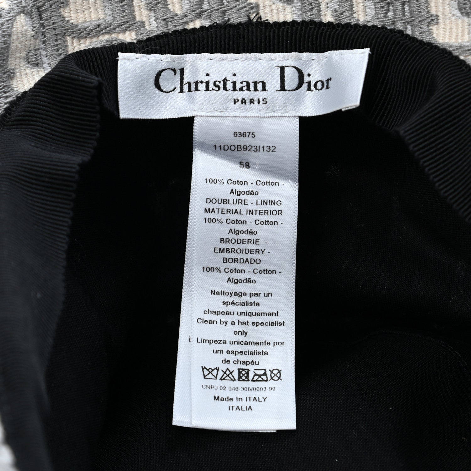 Christian Dior Oblique Bucket Hat 58 Grey 850934 – FASHIONPHILE