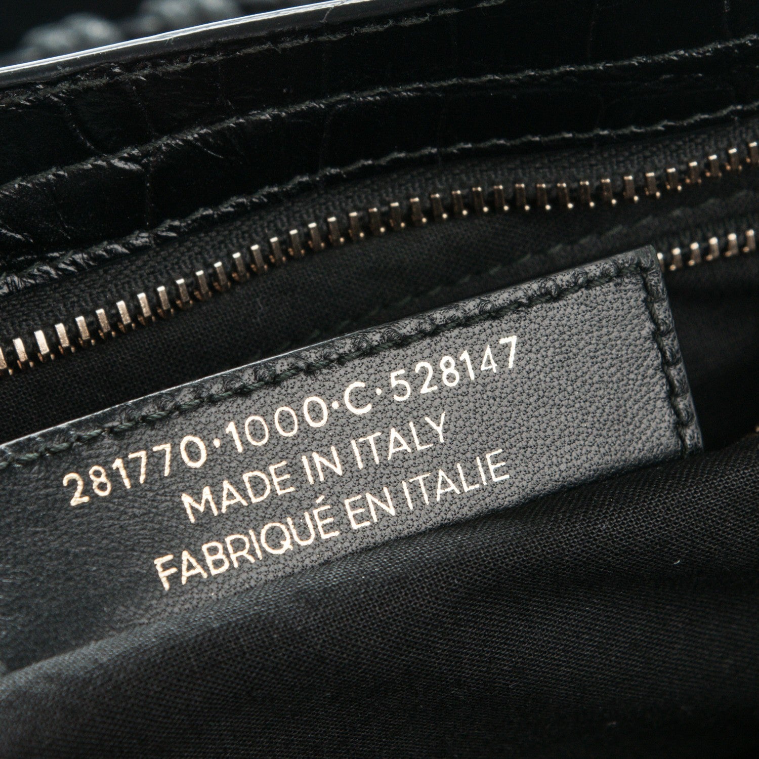 Balenciaga Calfskin Crocodile Embossed Giant 12 Gold Hardware City Black 7 of 7