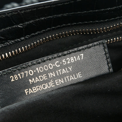 Balenciaga Calfskin Crocodile Embossed Giant 12 Gold Hardware City Black 7 of 7