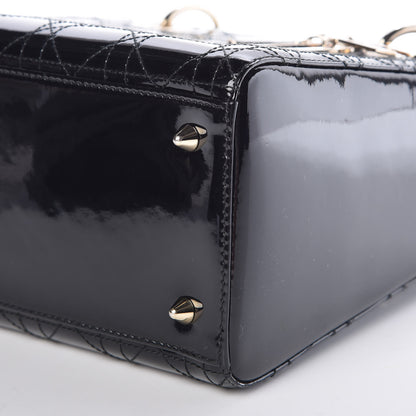 Christian Dior Patent Cannage Stitched Medium Lady Dior Black 9 of 9