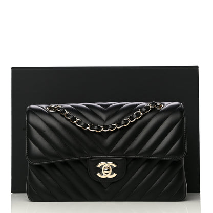 Chanel Lambskin Chevron Quilted Small Double Flap Black 14 of 14