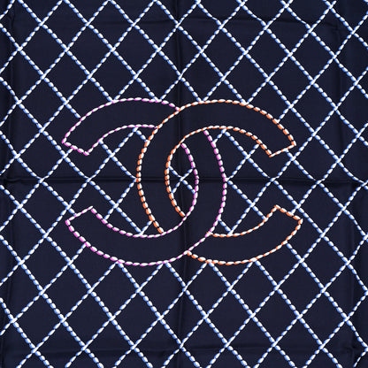 Chanel Silk CC Logo Square Scarf Multicolor 3 of 4