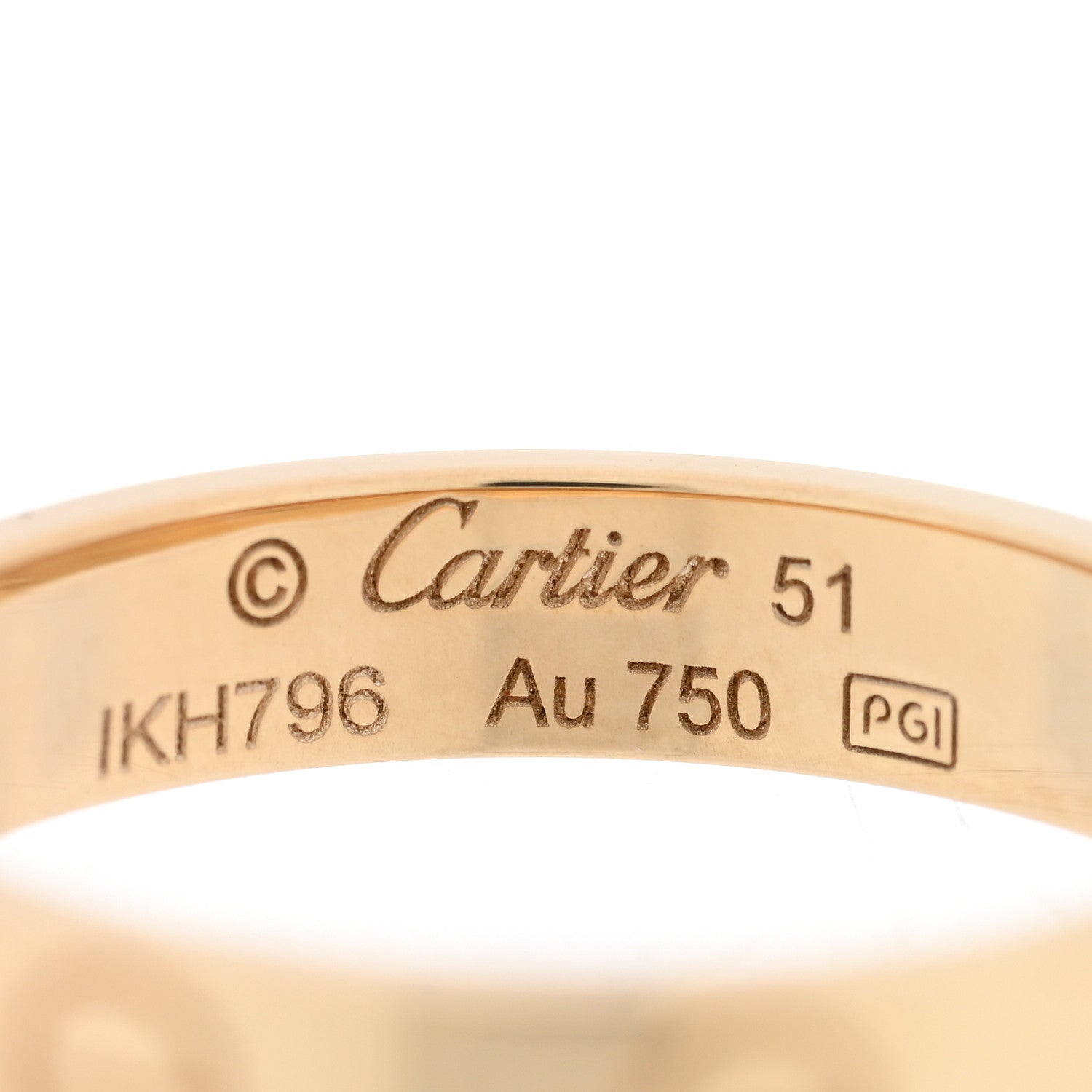 Cartier 18K Yellow Gold 3.5mm LOVE Wedding Band Ring 51 5.75 4 of 5