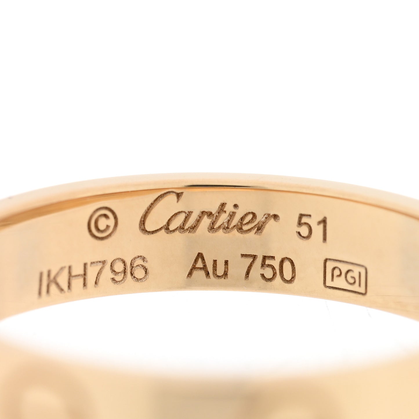 18K Yellow Gold 3.5mm LOVE Wedding Band Ring 51 5.75