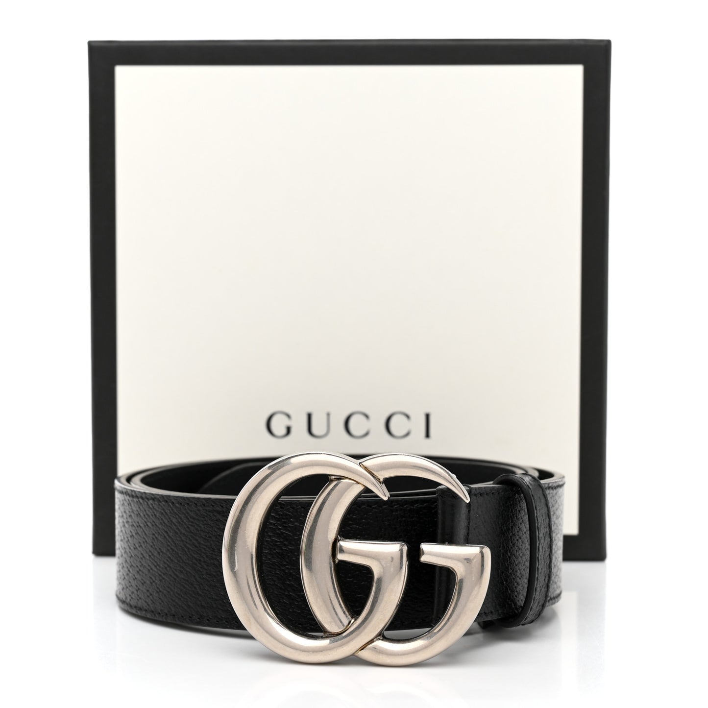 Textured Dollar Calfskin Nickel Double G 40mm Belt 95 38 Black