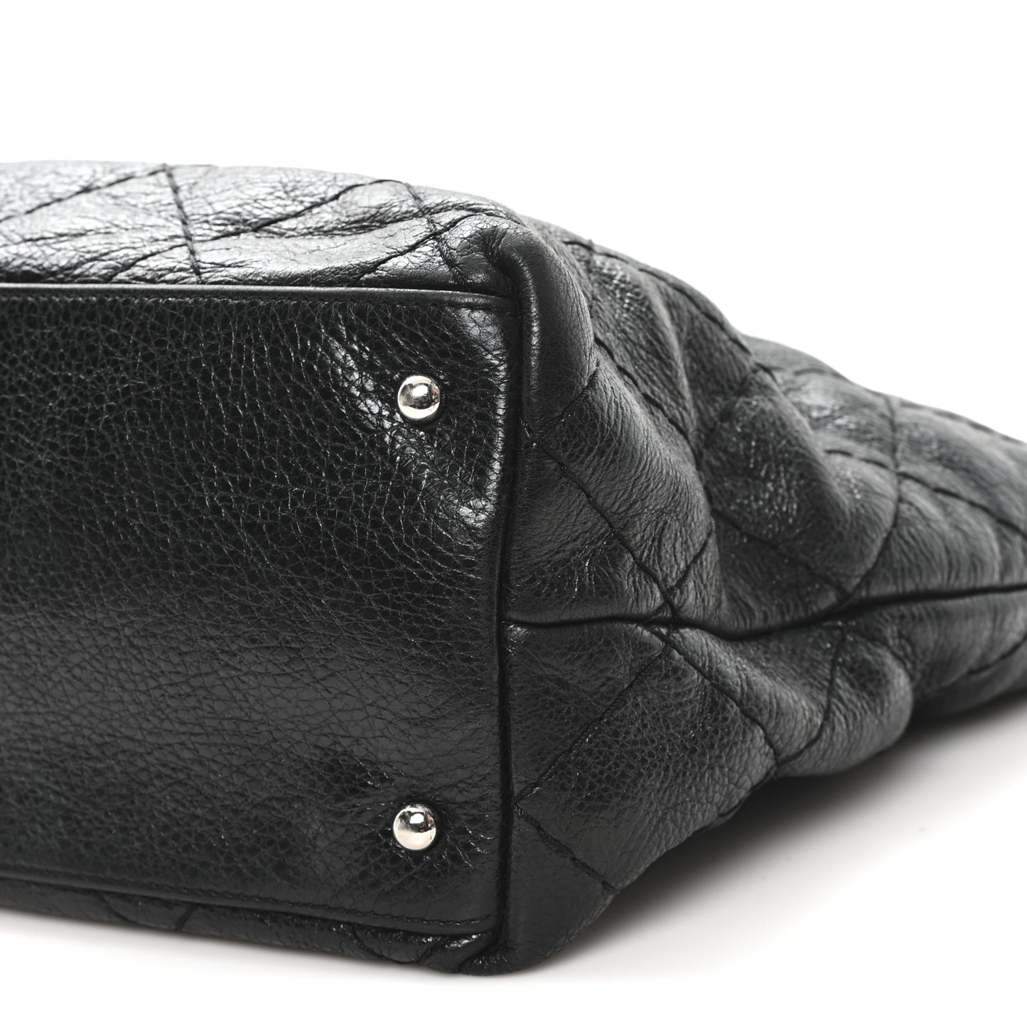 Glazed Calfskin Large On The Road Tote Black