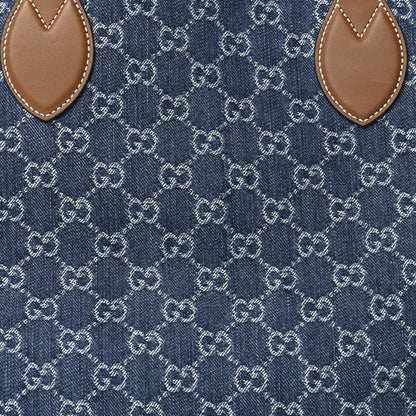 Gucci New Denim GG Monogram Calfskin Large Totissima Tote Blue 8 of 10