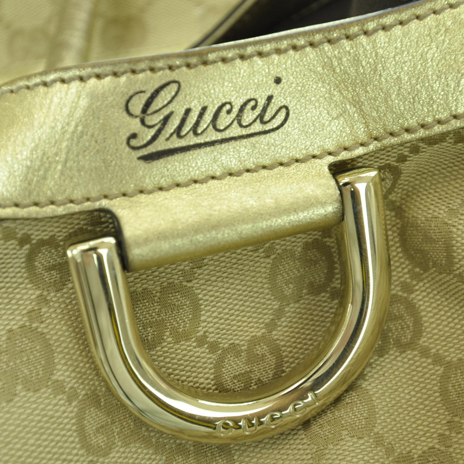 Gucci Monogram D Gold Hobo Metallic Gold 9 of 12
