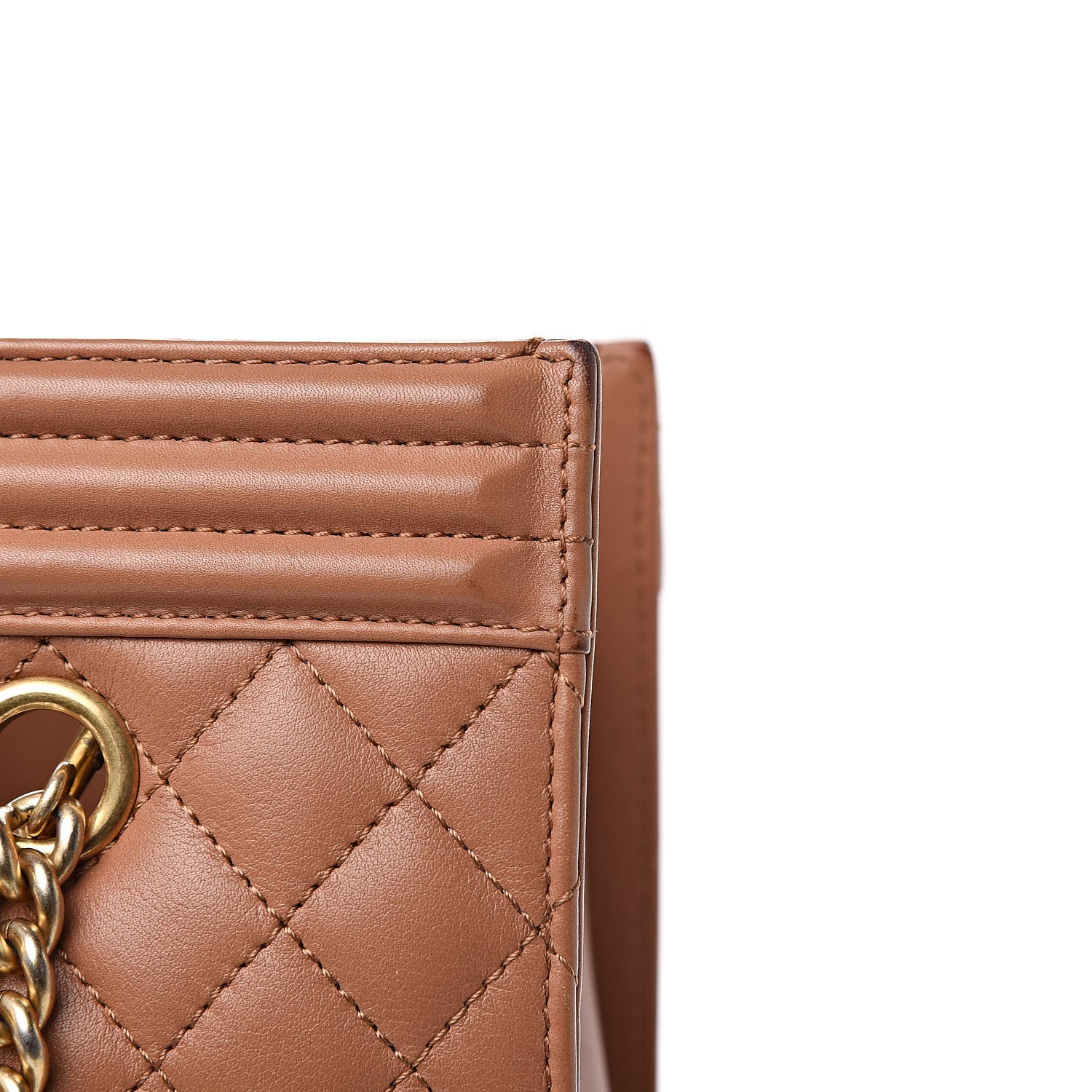 Chanel Calfskin Quilted Large Boy Tote Camel 10 of 15
