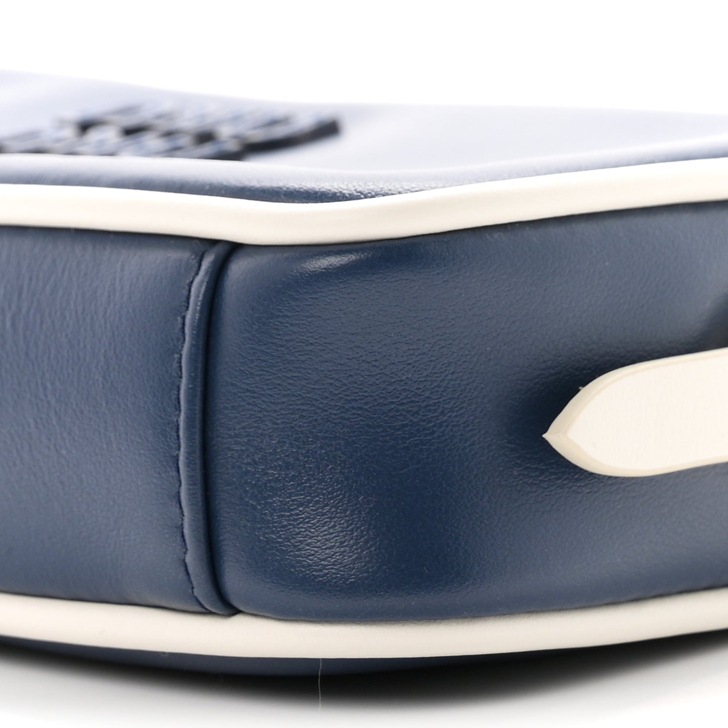 Calfskin Softy Mini Beau Contrast Top Handle Bag Bluette White