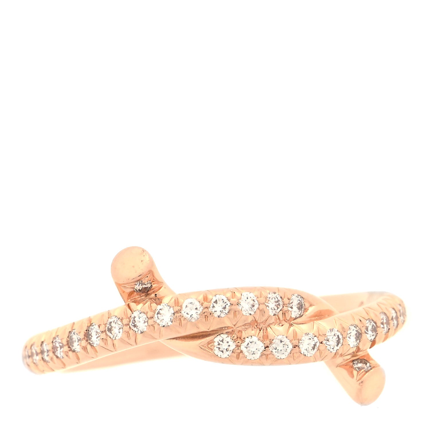 Cartier 18K Pink Gold Diamond Entrelaces Ring 50 5.5 1 of 3