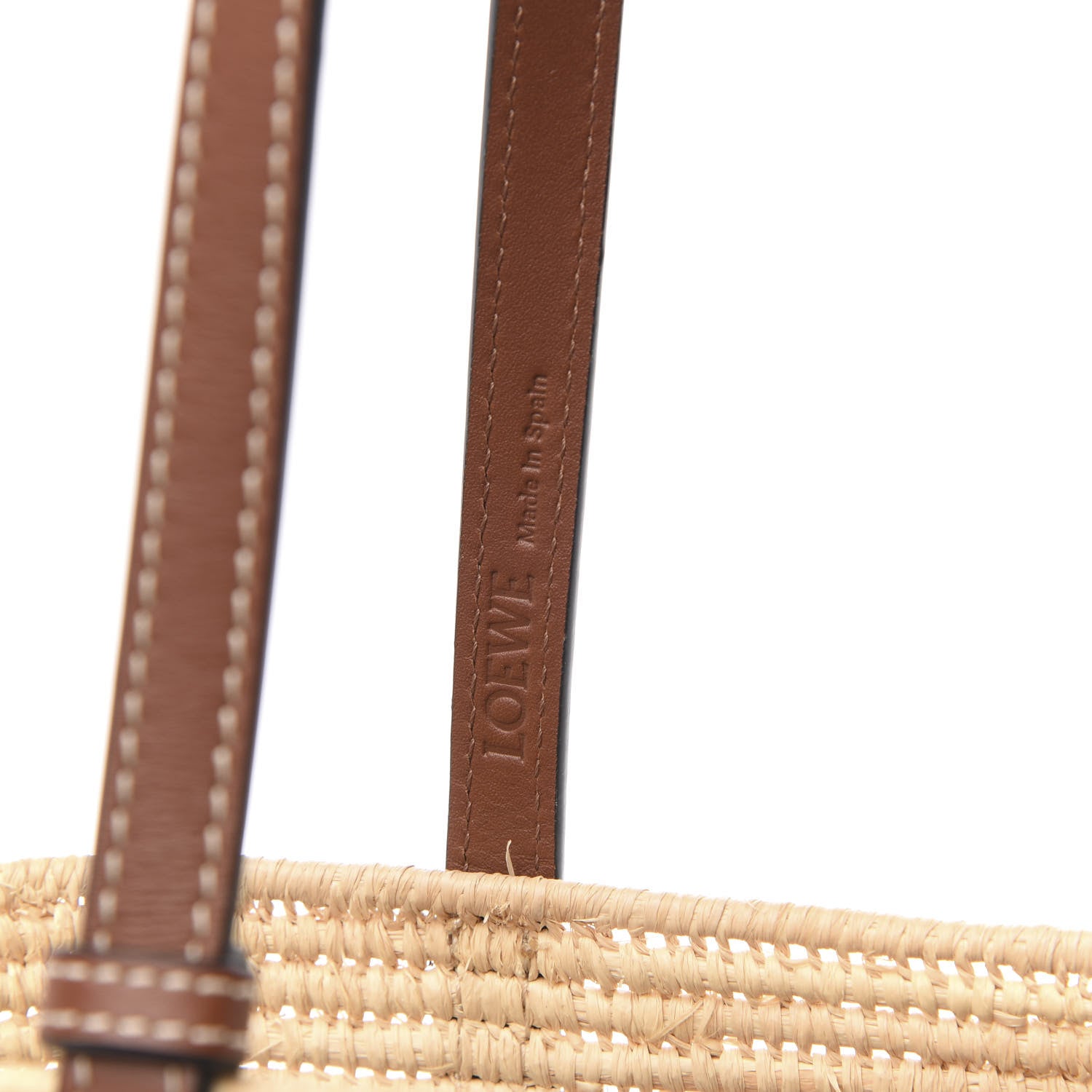 Loewe Raffia Square Basket Tote Bag Natural Tan 8 of 9