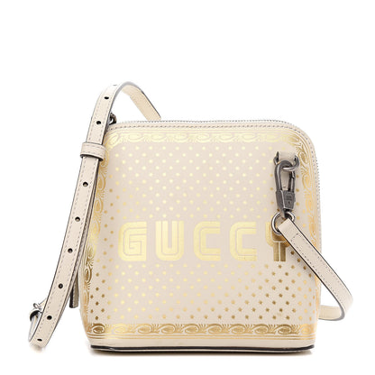 Gucci X SEGA Calfskin GUCCY Stars Mini Dome Shoulder Bag Mystic White Gold 1 of 9