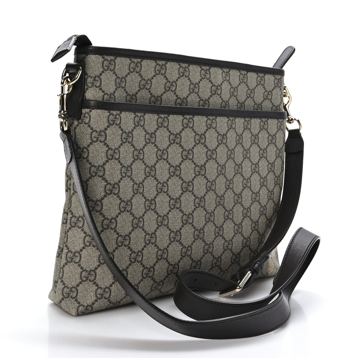 GG Plus Monogram Medium Flat Messenger Bag Dark Brown