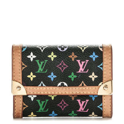 Louis Vuitton Monogram Multicolor Porte-Monnaie Plat Coin Purse Black 1 of 6