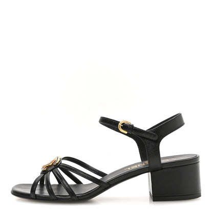 Chanel Lambskin Crystal CC Sandals 37.5 White 1 of 9
