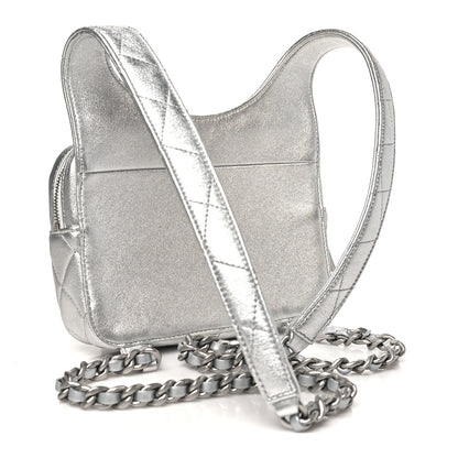 Chanel Metallic Lambskin Quilted Flap Backpack Silver 3 of 10