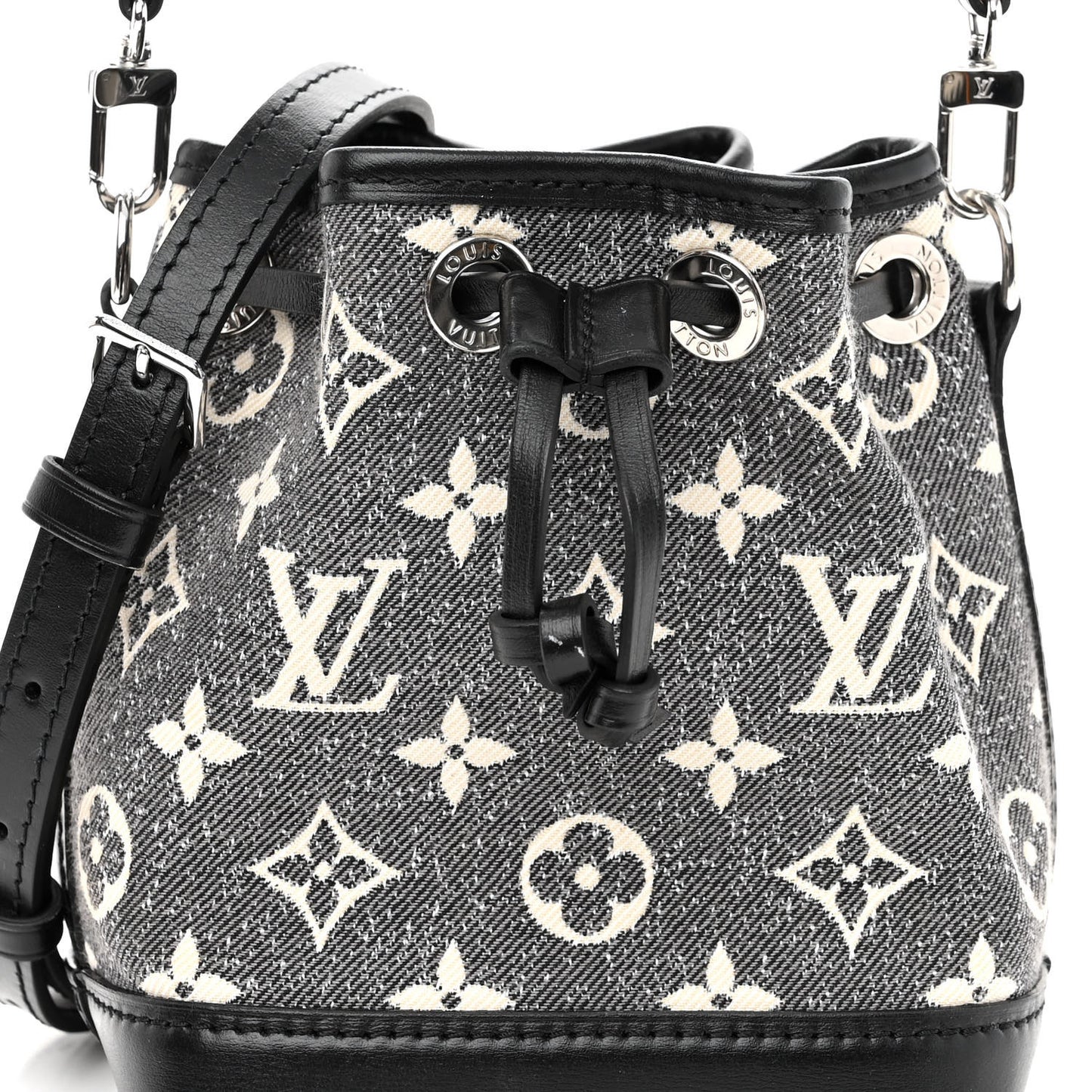 Monogram Jacquard Denim Nano Noe Bleu