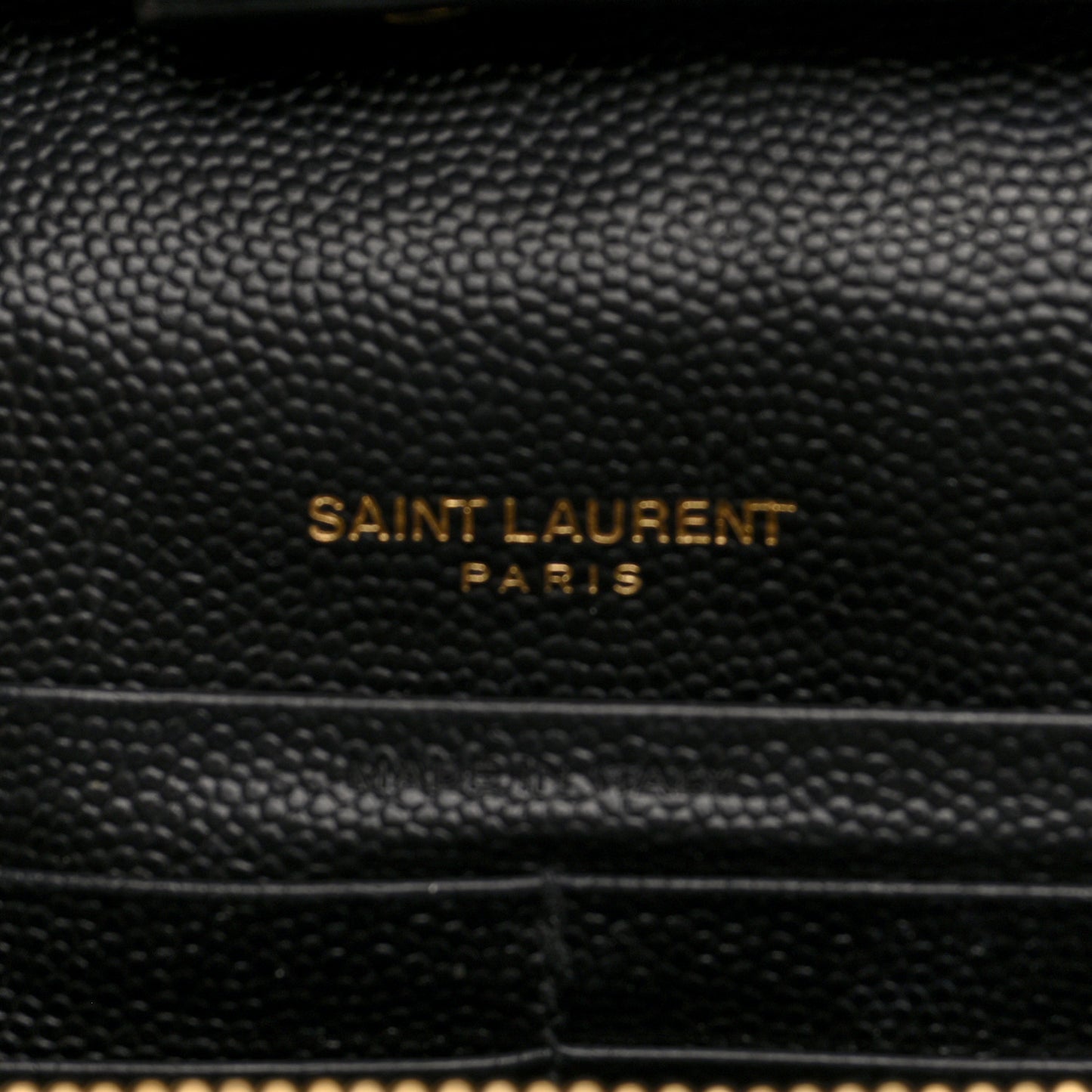 Grain De Poudre Matelasse Chevron Monogram Chain Wallet Black