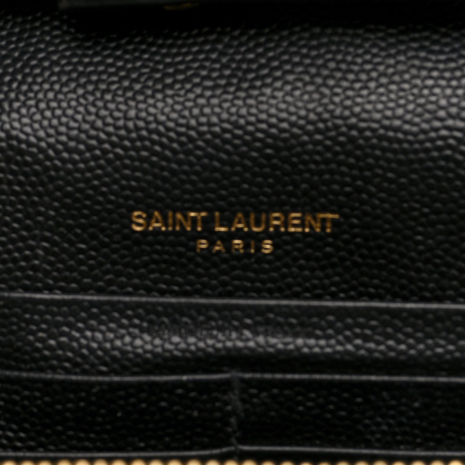 Saint Laurent Grain De Poudre Matelasse Chevron Monogram Chain Wallet Black 6 of 9
