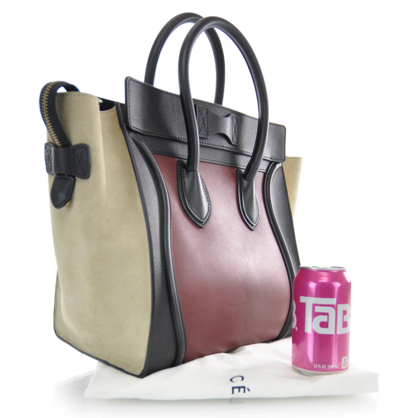 Smooth Calfskin and Suede Mini Tri-Color Luggage