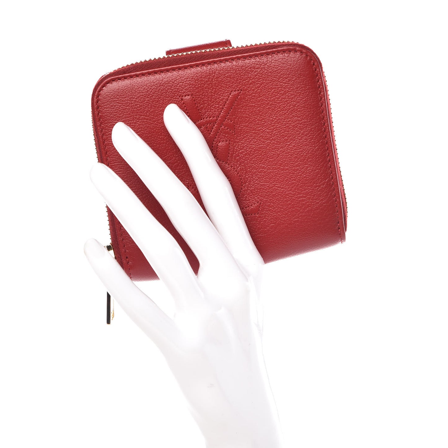 Calfskin Compact Wallet Red