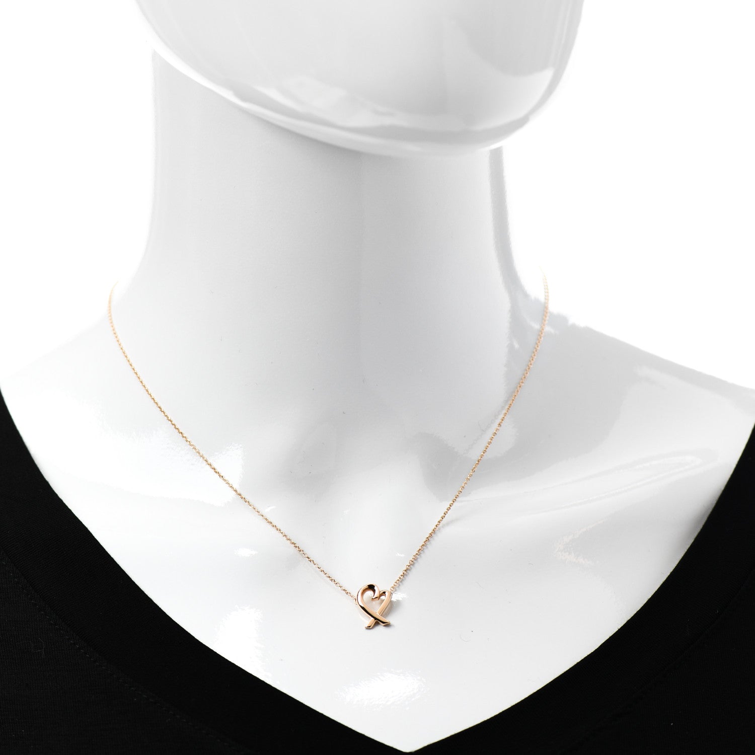 Tiffany 18K Rose Gold Mini Paloma Picasso Loving Heart Pendant Necklace 2 of 7