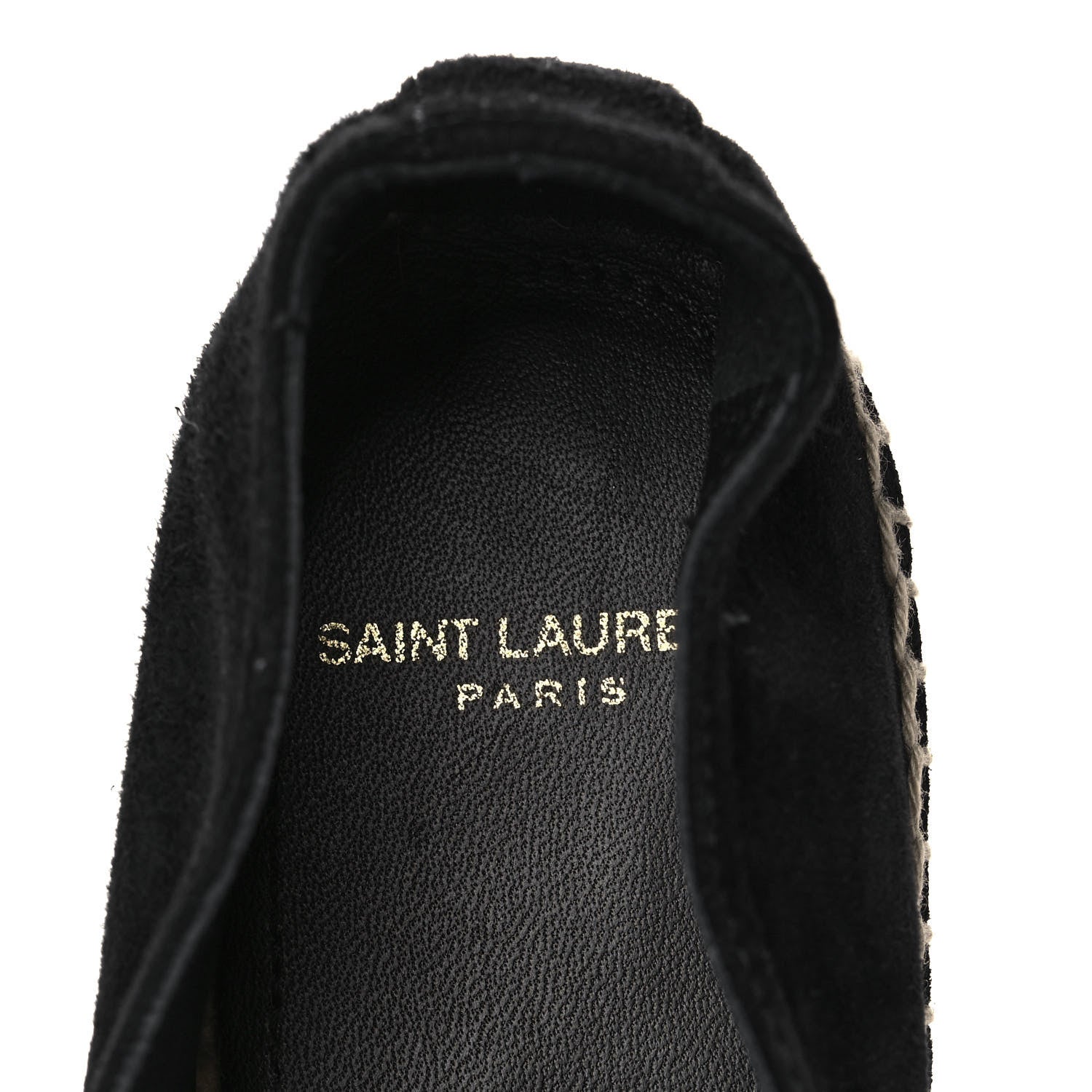 Saint Laurent Suede Monogram Espadrilles 37.5 Black 7 of 8
