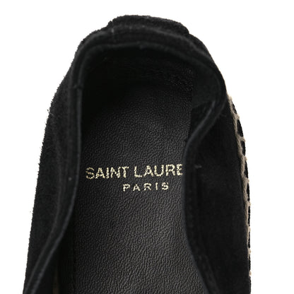 Saint Laurent Suede Monogram Espadrilles 37.5 Black 7 of 8
