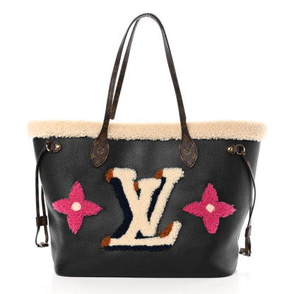 Louis Vuitton Calfskin Monogram Teddy Neverfull MM Black 3 of 11