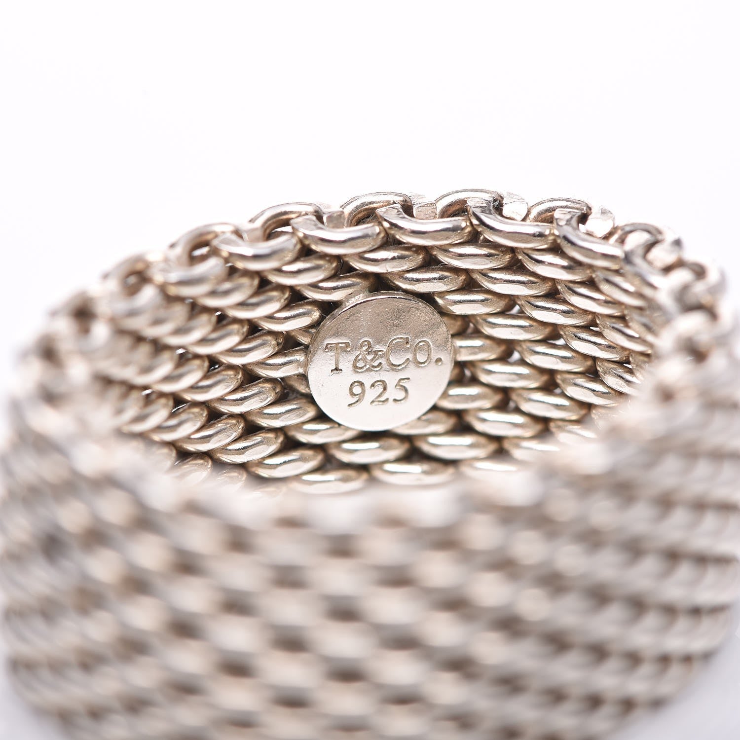 Tiffany Sterling Silver Somerset Mesh Ring 54 7 4 of 4