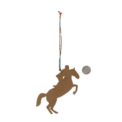 Hermes Epsom Togo Petit H Horse And Jockey Bag Charm Alezan Rose Jaipur 2 of 4