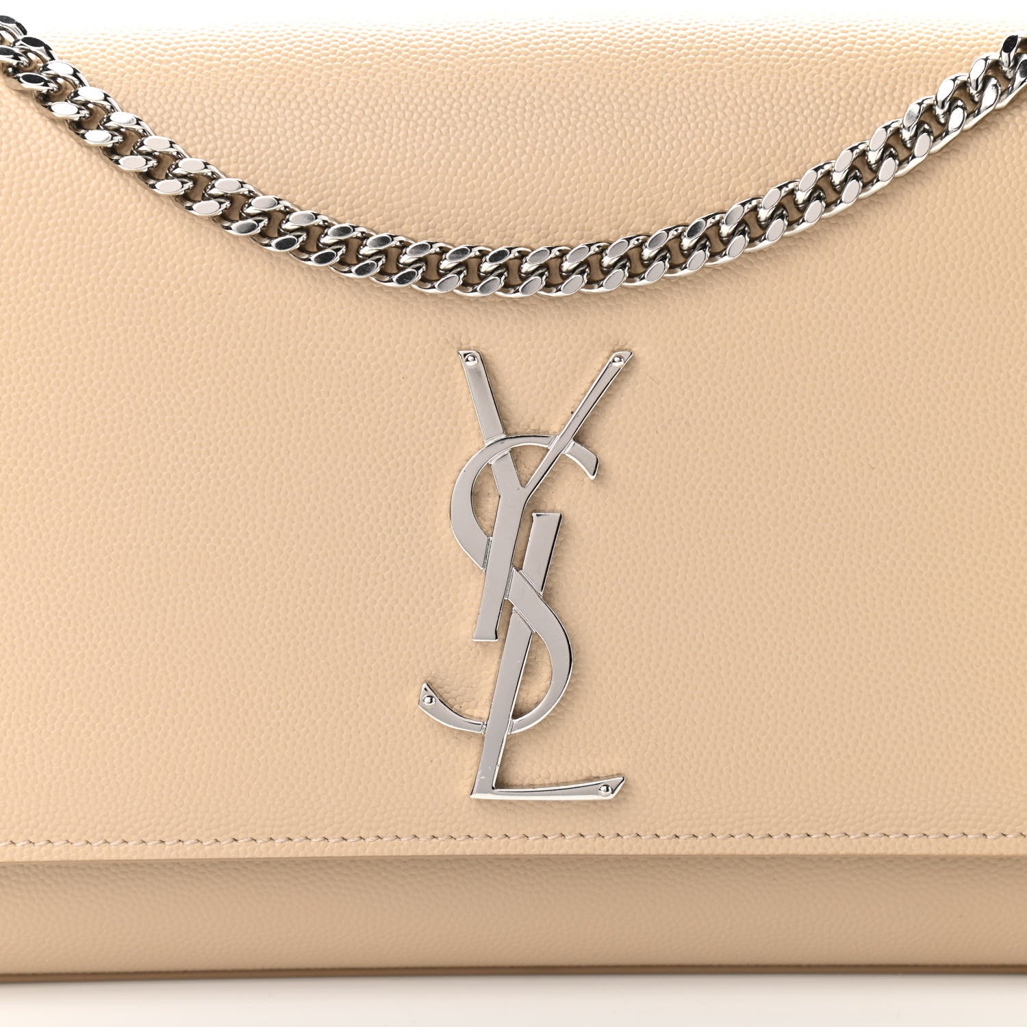 Saint Laurent Grain De Poudre Medium Monogram Kate Satchel Nude Powder 7 of 11
