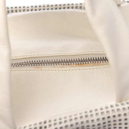 Chanel Caviar Perforated Bowler White 11 of 12