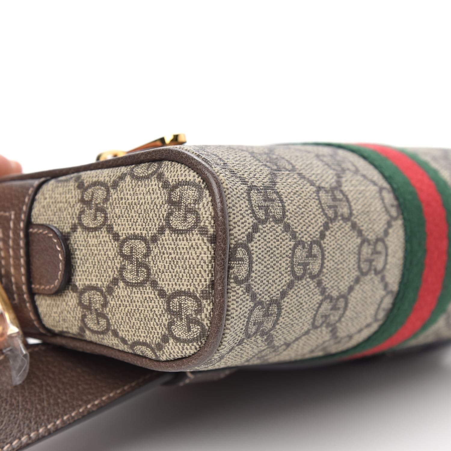 Gucci GG Supreme Monogram Web Small Ophidia Belt Bag 75 30 Dark Brown 9 of 10