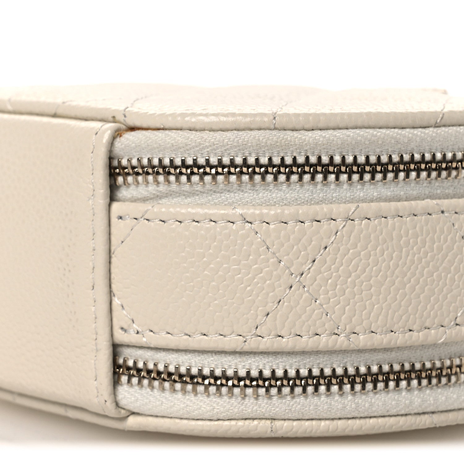 Chanel Caviar Quilted Round Handle With Care Vanity With Chain White 10 of 12