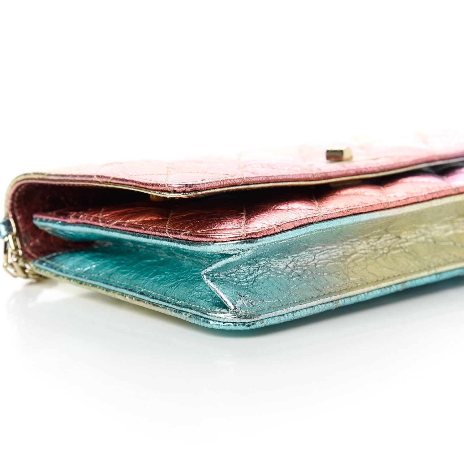 Chanel Metallic Goatskin Quilted 2.55 Reissue Wallet on Chain WOC Multicolor 6 of 12