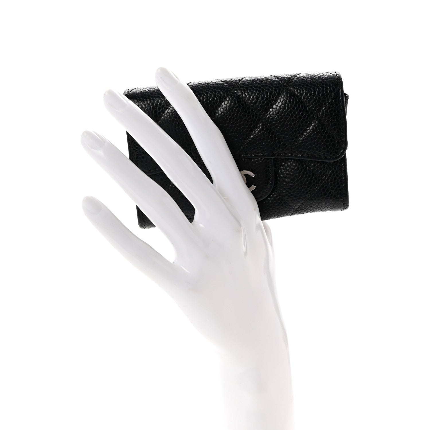 Chanel Caviar Quilted Flap Card Holder Wallet Black 2 of 8