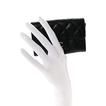 Chanel Caviar Quilted Flap Card Holder Wallet Black 2 of 8