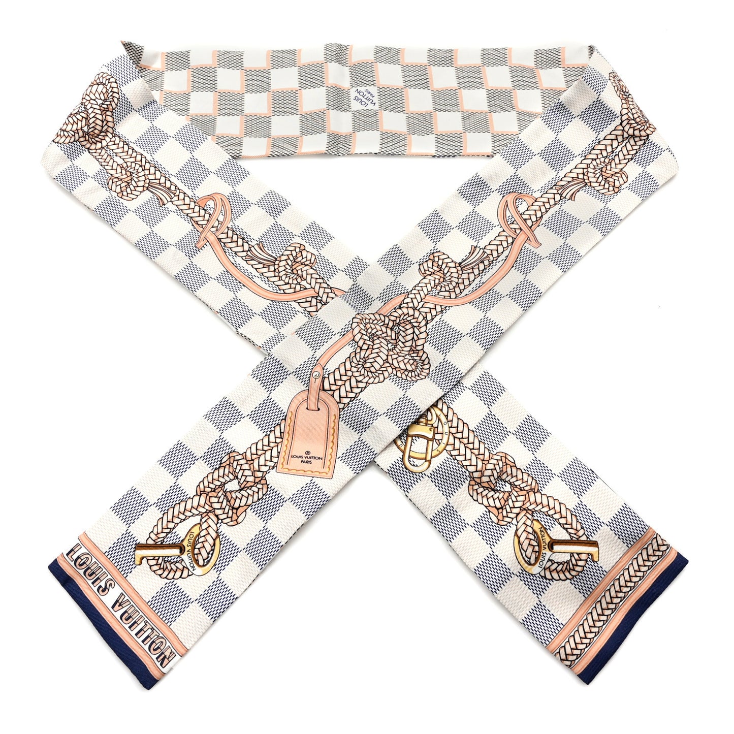Silk Damier Azur Infinity Bandeau Azure Blue