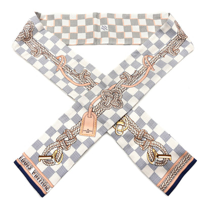 Louis Vuitton Silk Damier Azur Infinity Bandeau Azure Blue 1 of 4