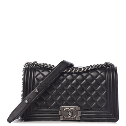 Chanel Lambskin Quilted Medium Boy Flap Black 1 of 13