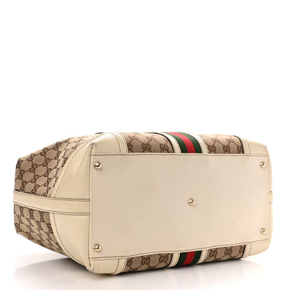 Gucci Monogram Web Large Treasure Boston Tote Beige 3 of 16