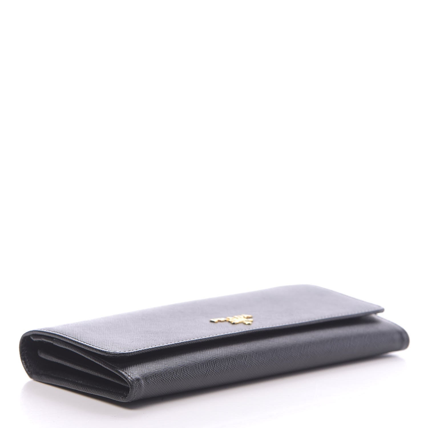 Prada Saffiano Metal Oro Chain Wallet Black 4 of 11