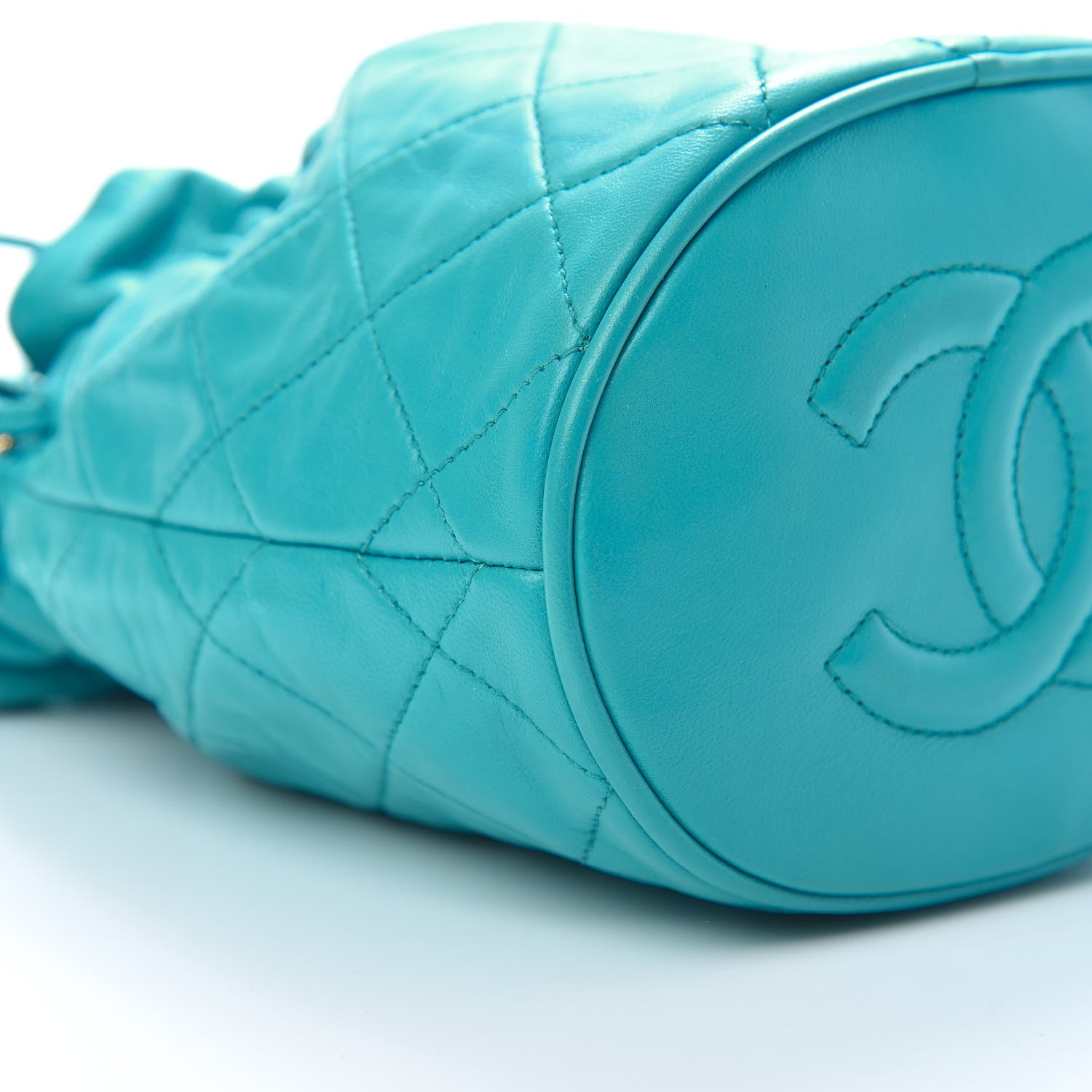 Chanel Lambskin Quilted Tassel Drawstring Pouch Blue 10 of 12
